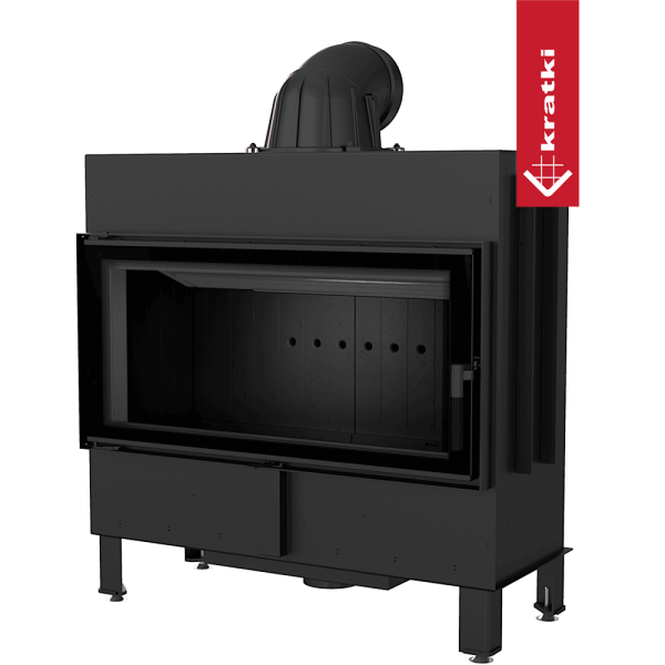 Kominek powietrzny stalowy KRATKI LUCY 16 kW Ø 200 czarne wyłożenie