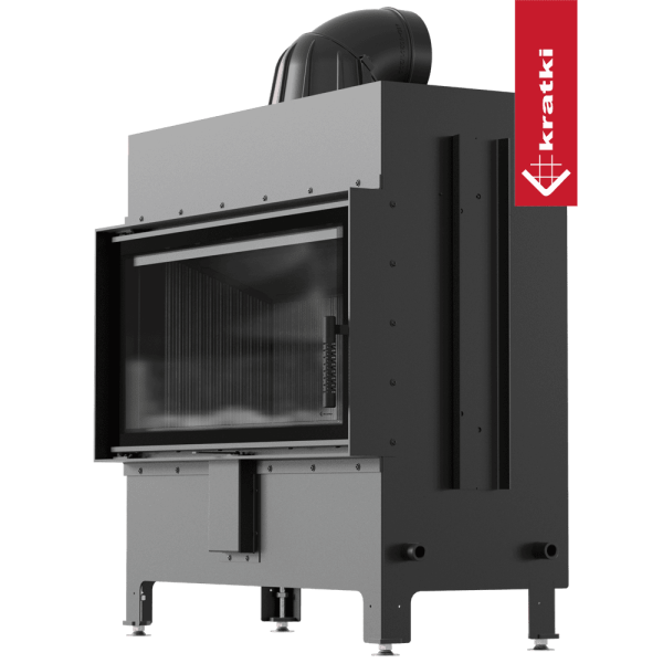 Kominek powietrzny stalowy KRATKI LUCY 16 kW Ø 200 czarne wyłożenie