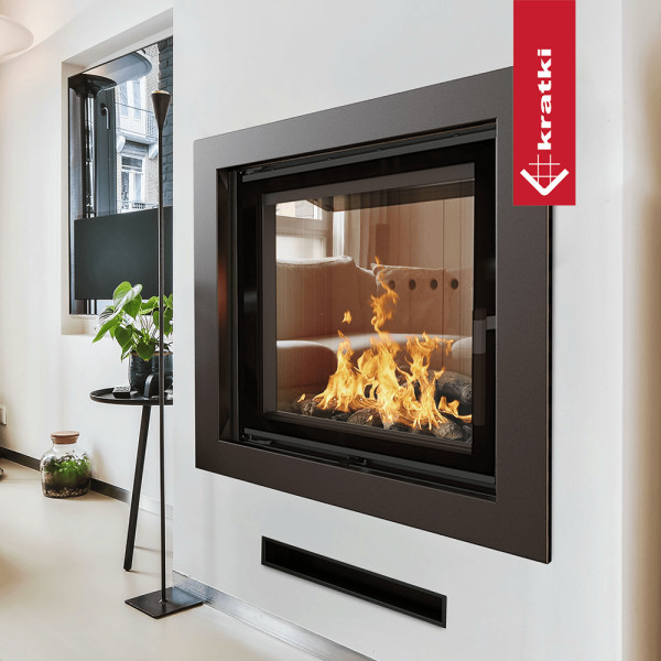 Kominek z płaszczem wodnym KRATKI LUCY 12 kW Ø 200