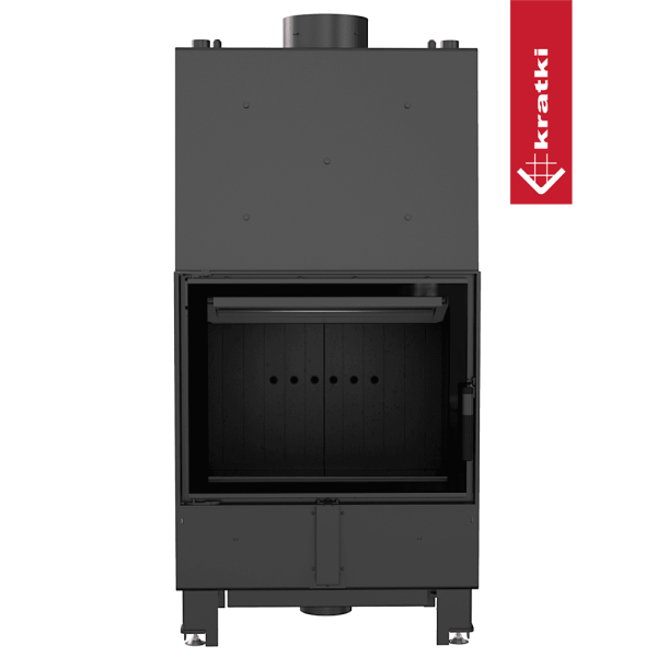 Kominek z płaszczem wodnym KRATKI LUCY 16 kW Ø 200 czarne wyłożenie