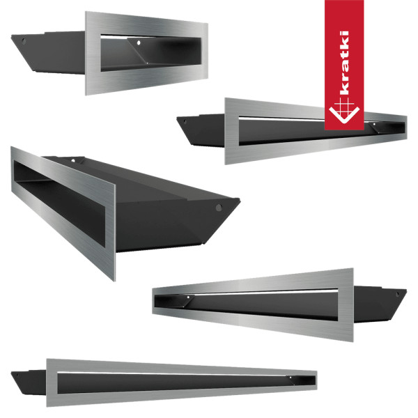Kratka wentylacyjna kominkowa LUFT 6x100 szlifowana Slim