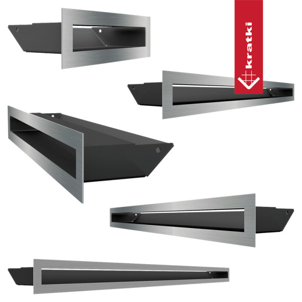 Kratka wentylacyjna kominkowa LUFT 9x20 szlifowana Slim