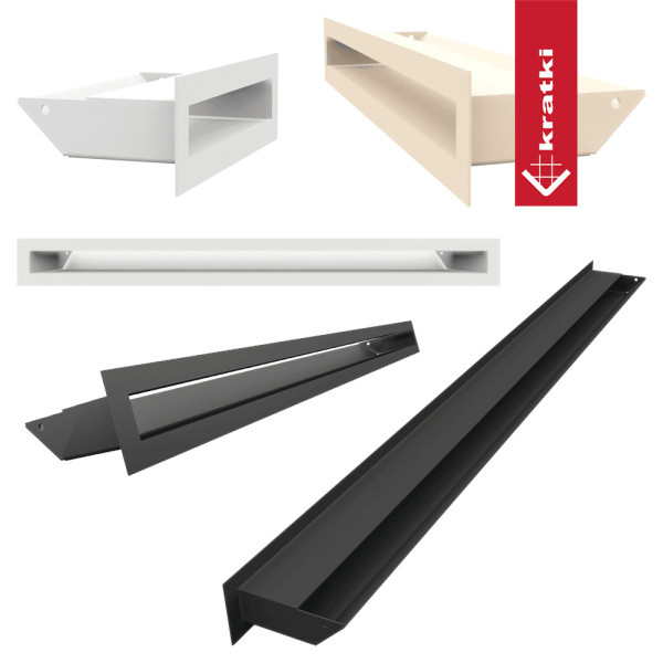 Kratka wentylacyjna kominkowa LUFT 9x80 czarna Slim