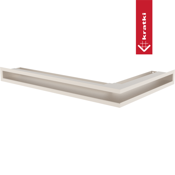 Kratka wentylacyjna kominkowa LUFT narożny lewy 60x40x6 kremowa Slim