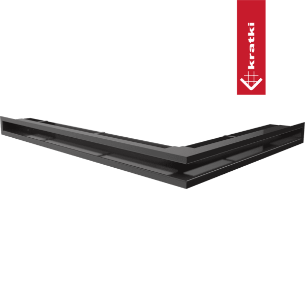 Kratka LUFT narożny lewy 76,6x54,7x6 czarna Slim