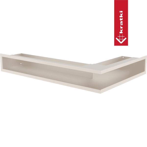 Kratka wentylacyjna kominkowa LUFT narożny lewy 60x40x9 kremowa Slim