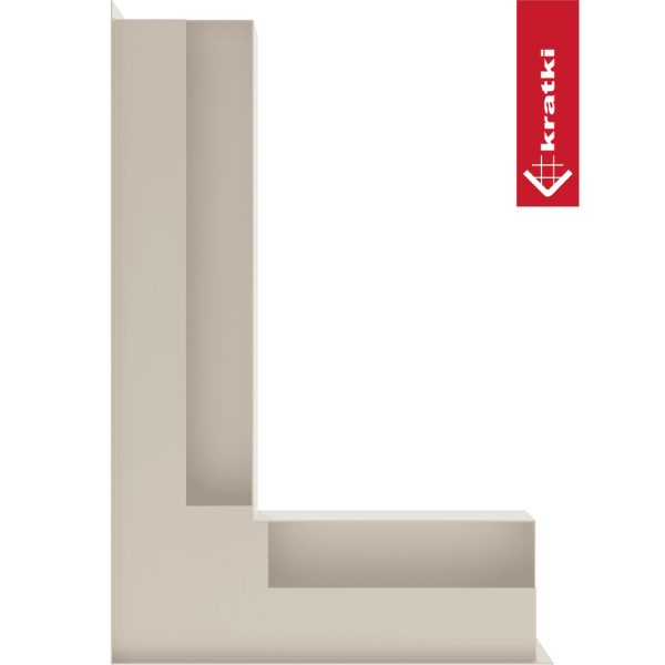 Kratka wentylacyjna kominkowa LUFT narożny lewy 60x40x9 kremowa Slim