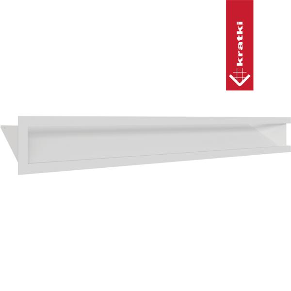 Kratka wentylacyjna kominkowa LUFT narożny lewy 80x40x9 biała Slim