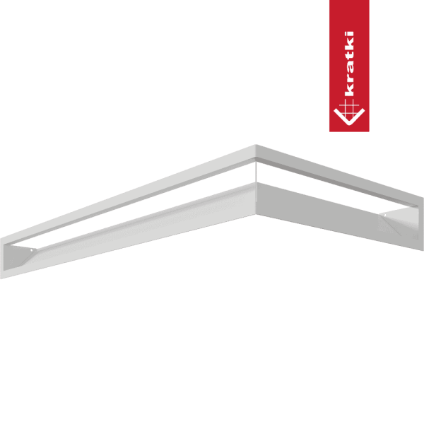 Kratka wentylacyjna kominkowa LUFT narożny lewy 80x40x9 biała Slim