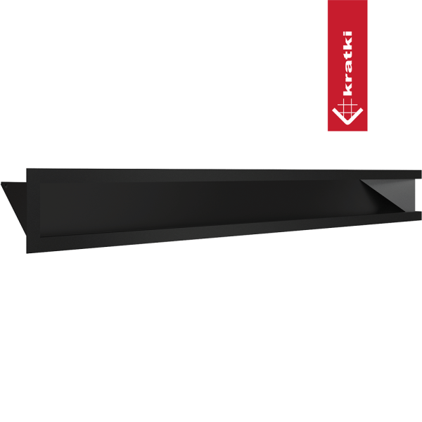 Kratka wentylacyjna kominkowa LUFT narożny lewy 80x40x9 czarna Slim