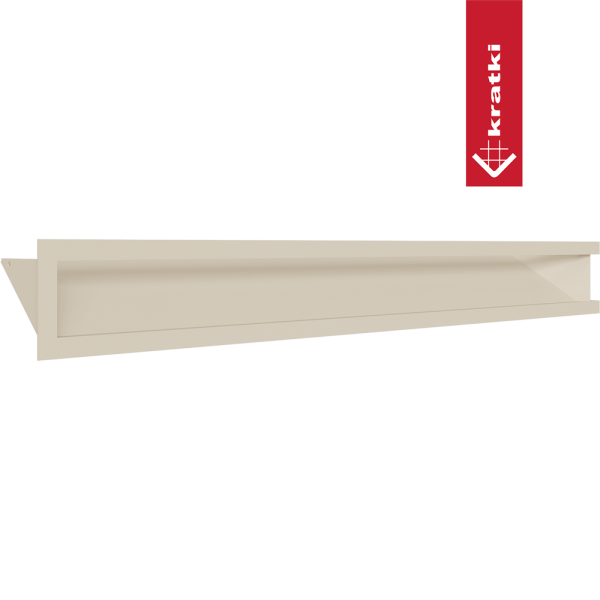 Kratka wentylacyjna kominkowa LUFT narożny lewy 80x40x9 kremowa Slim