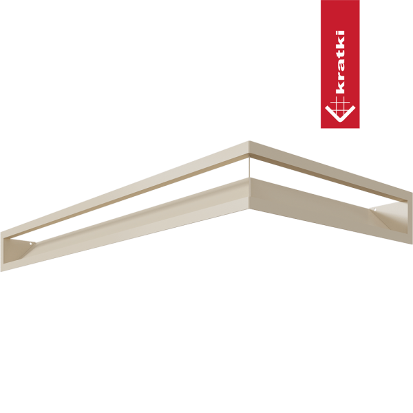 Kratka wentylacyjna kominkowa LUFT narożny lewy 80x40x9 kremowa Slim