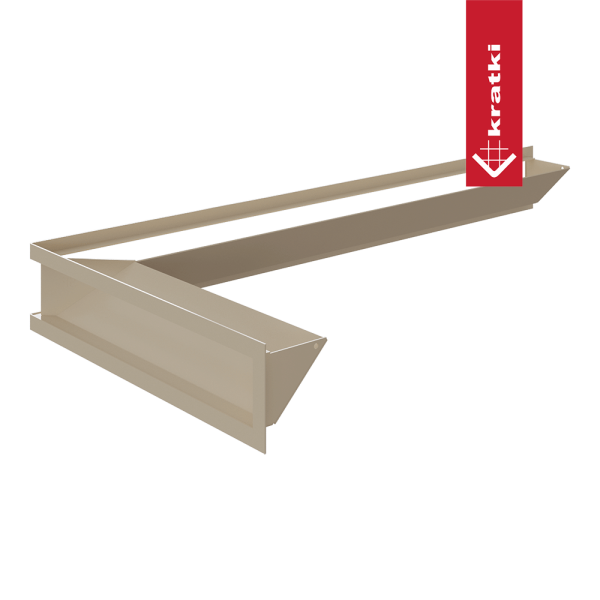 Kratka wentylacyjna kominkowa LUFT narożny lewy 80x40x9 kremowa Slim