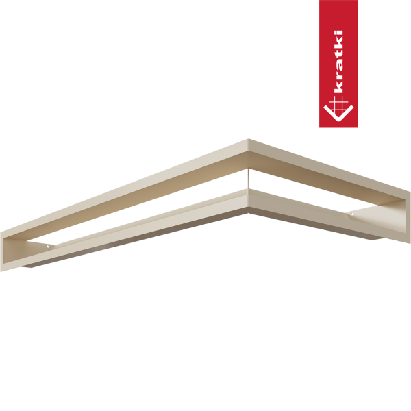 Kratka wentylacyjna kominkowa LUFT narożny lewy 80x40x9 kremowa