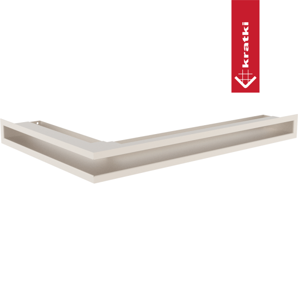 Kratka wentylacyjna kominkowa LUFT narożny prawy 40x60x6 kremowa