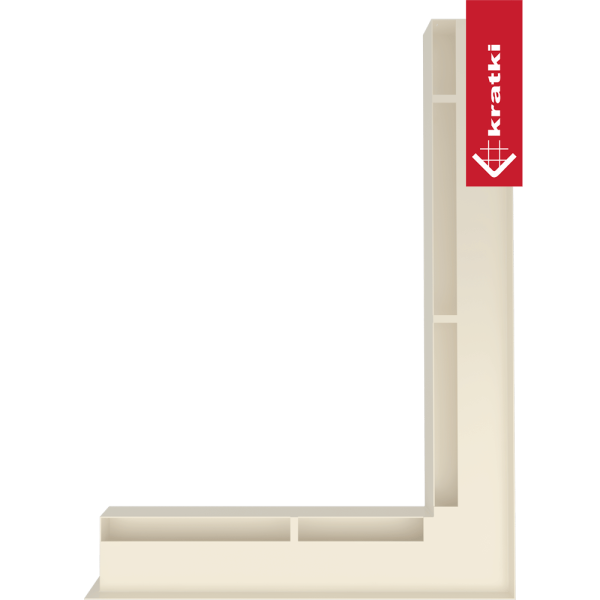 Kratka LUFT narożny prawy 54,7x76,6x6 krem Slim