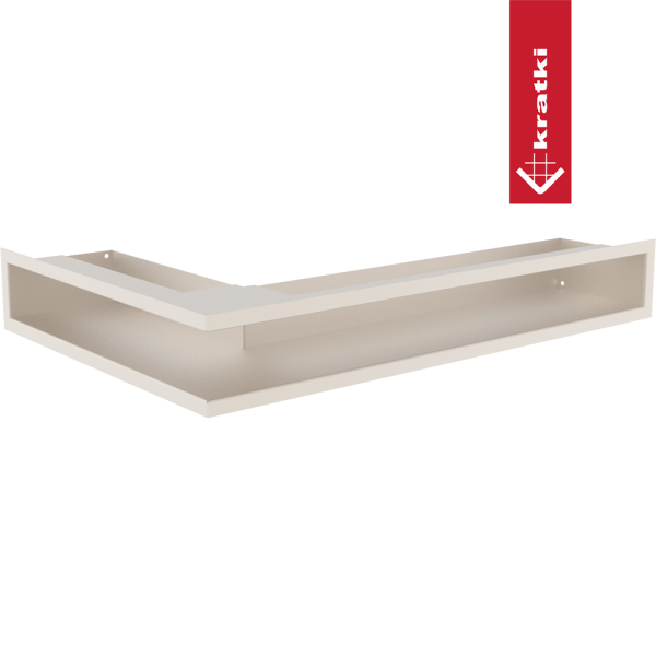Kratka wentylacyjna kominkowa LUFT narożny prawy 40x60x9 kremowa Slim
