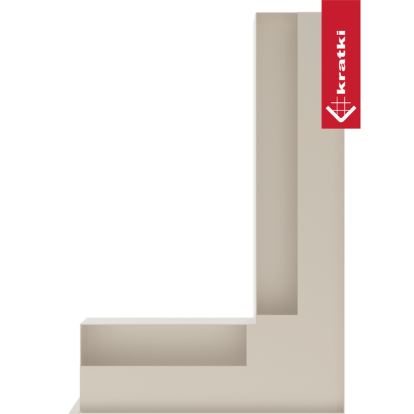 Kratka wentylacyjna kominkowa LUFT narożny prawy 40x60x9 kremowa Slim