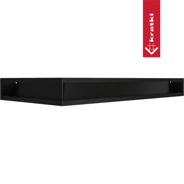 Kratka wentylacyjna kominkowa LUFT narożny prawy 40x80x9 czarna Slim