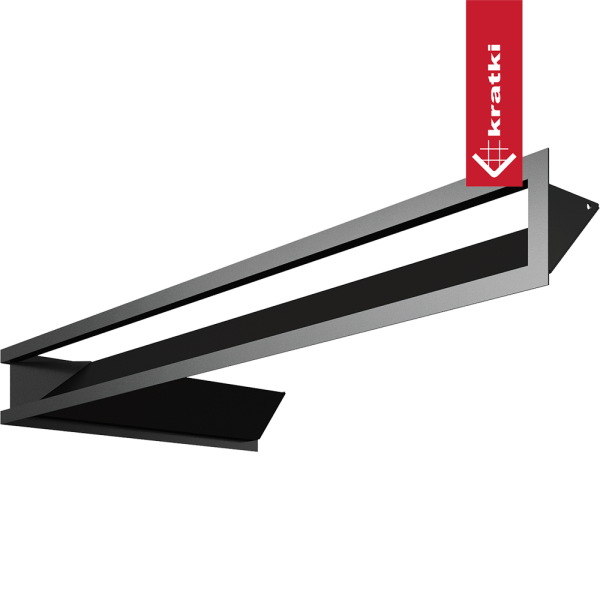 Kratka wentylacyjna kominkowa LUFT narożny prawy 40x80x9 czarna Slim