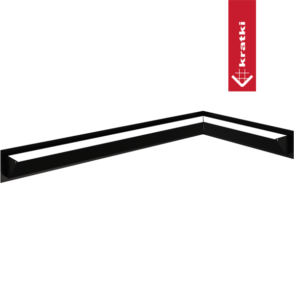 Kratka wentylacyjna kominkowa LUFT narożny prawy 40x80x9 czarna Slim