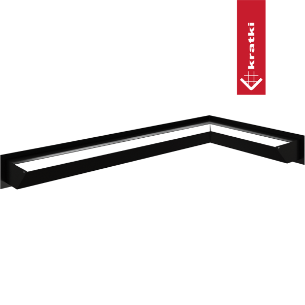 Kratka wentylacyjna kominkowa LUFT narożny prawy 40x80x9 czarna