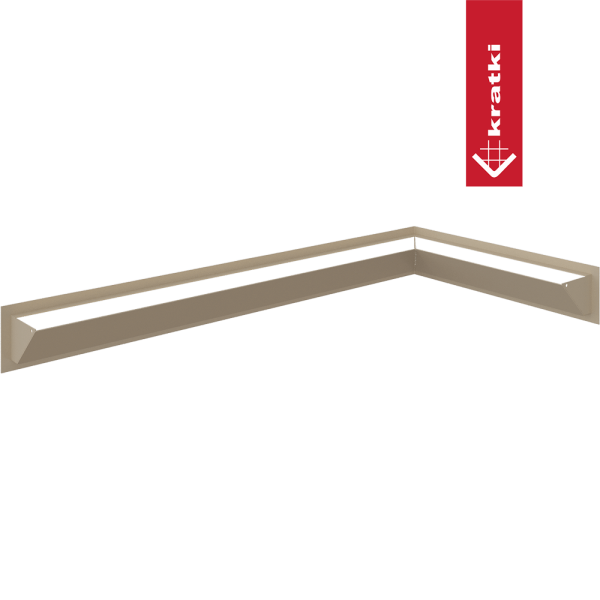 Kratka wentylacyjna kominkowa LUFT narożny prawy 40x80x9 kremowa Slim