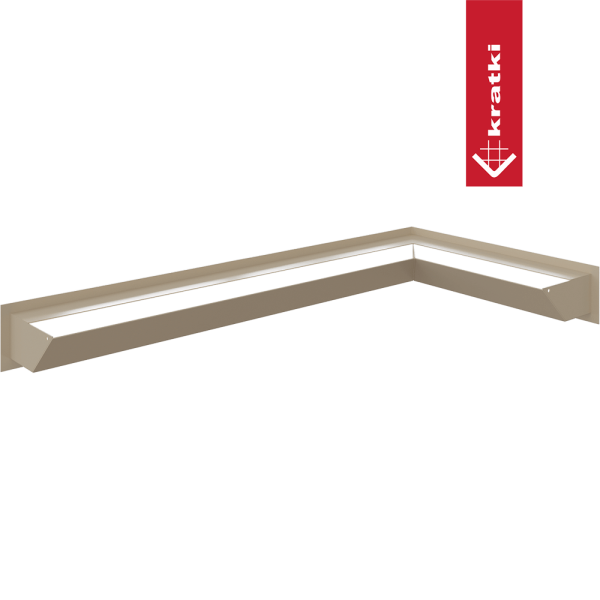 Kratka wentylacyjna kominkowa LUFT narożny prawy 40x80x9 kremowa