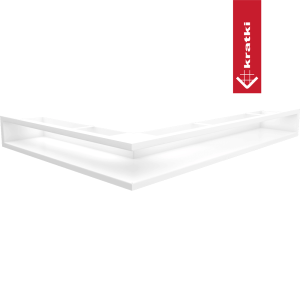 Kratka LUFT narożny prawy 54,7x76,6x9 biała Slim
