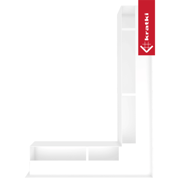 Kratka LUFT narożny prawy 54,7x76,6x9 biała Slim