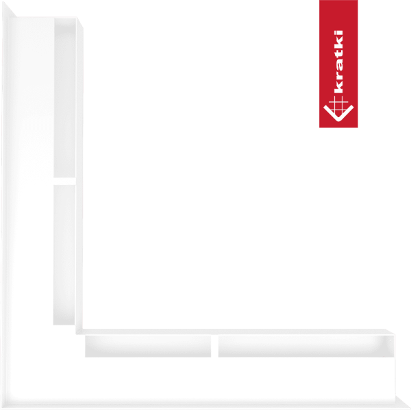 Kratka wentylacyjna kominkowa LUFT narożny 56x56x6 biała Slim