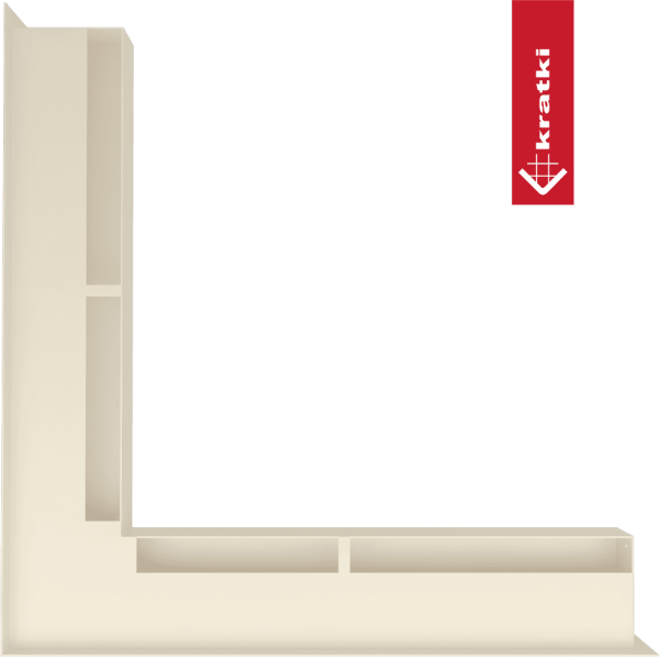 Kratka kominkowa narożna 56x56x6 kremowa Slim