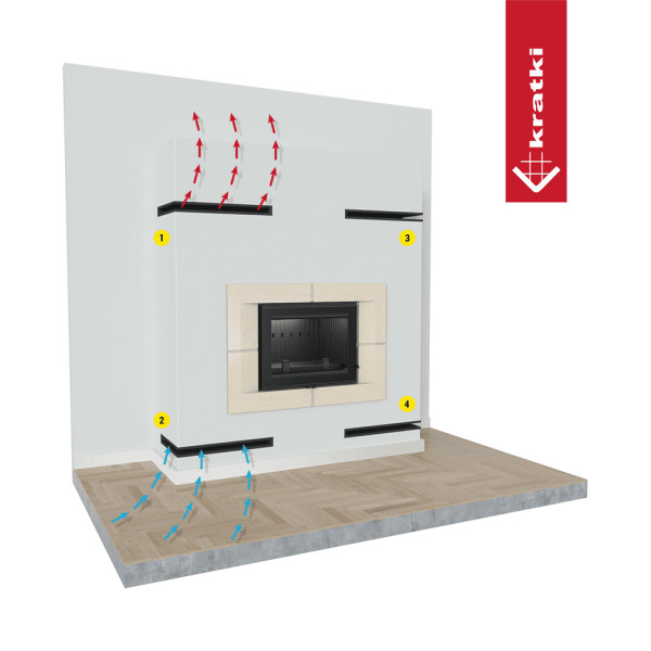 Kratka kominkowa narożna 56x56x6 kremowa Slim