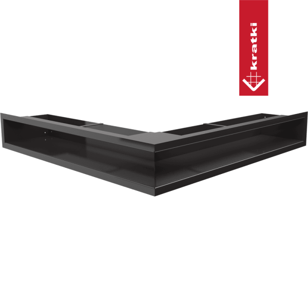 Kratka wentylacyjna kominkowa LUFT narożny 56x56x9 czarna Slim