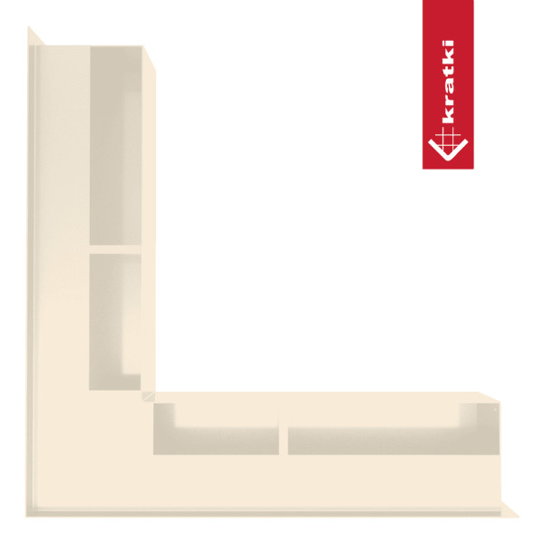 Kratka kominkowa LUFT narożny 56x56x9 kremowa Slim