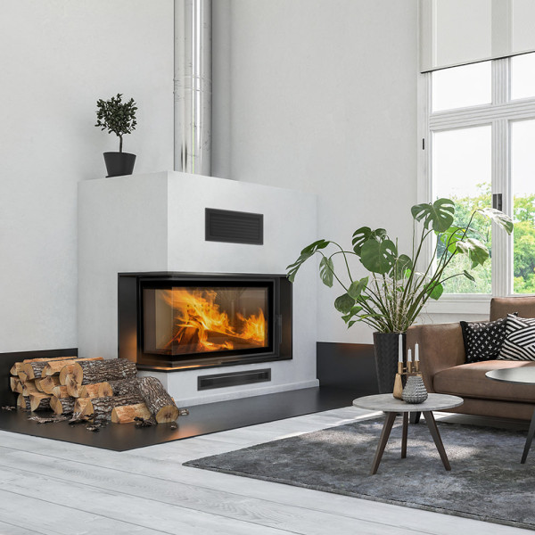 Kominek powietrzny stalowy KRATKI MBM lewy BS 10 kW Ø 200
