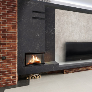 Kominek powietrzny stalowy KRATKI MBM prawy BS 10 kW Ø 200