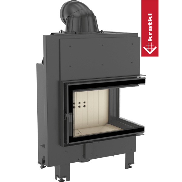 Kominek powietrzny stalowy KRATKI MBM prawy BS 10 kW Ø 200