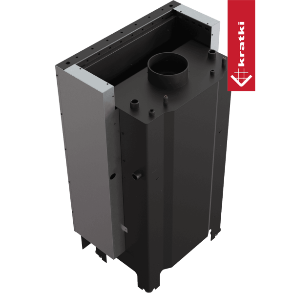 Kominek z płaszczem wodnym KRATKI MBM 12 kW Ø 180 gilotyna