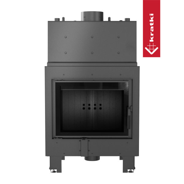 Kominek z płaszczem wodnym KRATKI MBM 12 kW Ø 180 czarne wyłożenie