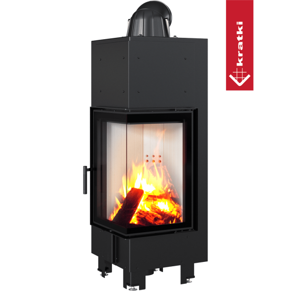 Kominek powietrzny stalowy KRATKI MBN prawy BS 10 kW Ø 200