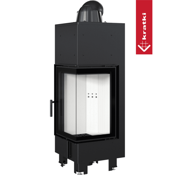 Kominek powietrzny stalowy KRATKI MBN prawy BS 10 kW Ø 200