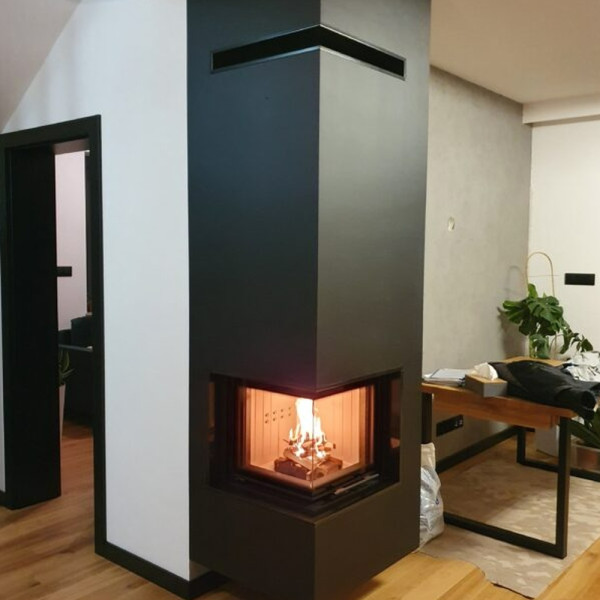 Kominek powietrzny stalowy KRATKI MBN lewy BS 8 kW Ø 200