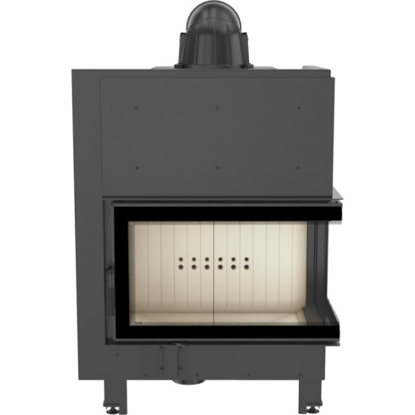 Kominek powietrzny stalowy KRATKI MBO prawy BS 15 kW Ø 200 z domykaniem