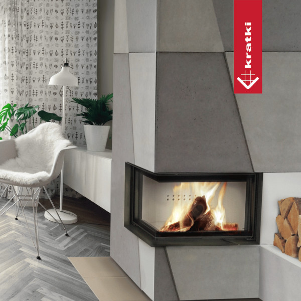 Kominek powietrzny stalowy KRATKI MBO prawy BS 15 kW Ø 200 Gilotyna