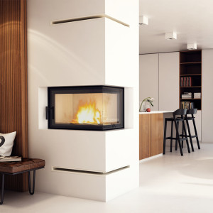 Kominek powietrzny stalowy KRATKI MBO prawy BS 15 kW Ø 200
