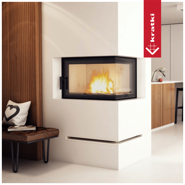Kominek powietrzny stalowy KRATKI MBO prawy BS 15 kW Ø 200