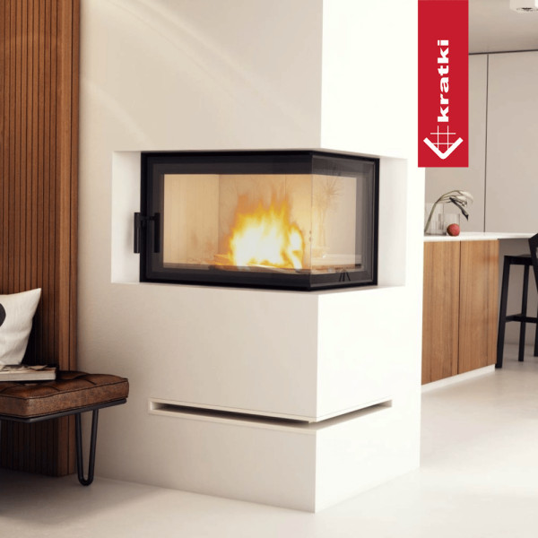 Kominek powietrzny stalowy KRATKI MBO prawy BS 15 kW Ø 200