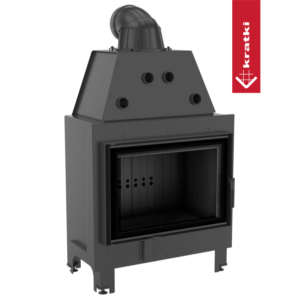 Kominek powietrzny stalowy KRATKI MBO 15 kW Ø 200 czarne wyłożenie