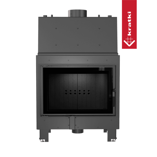 Kominek z płaszczem wodnym KRATKI MBO 15 kW Ø 200 czarne wyłożenie